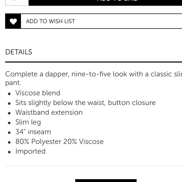 *SOLD*Le Chateau Dress Pants - Picture 10 of 10